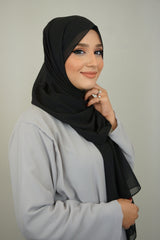 Chiffon XL Hijab Schwarz
