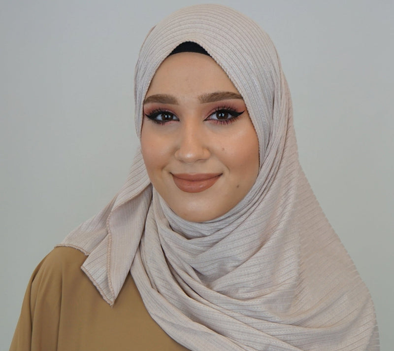 Premium Jersey Ripped Hijab Puderrosa