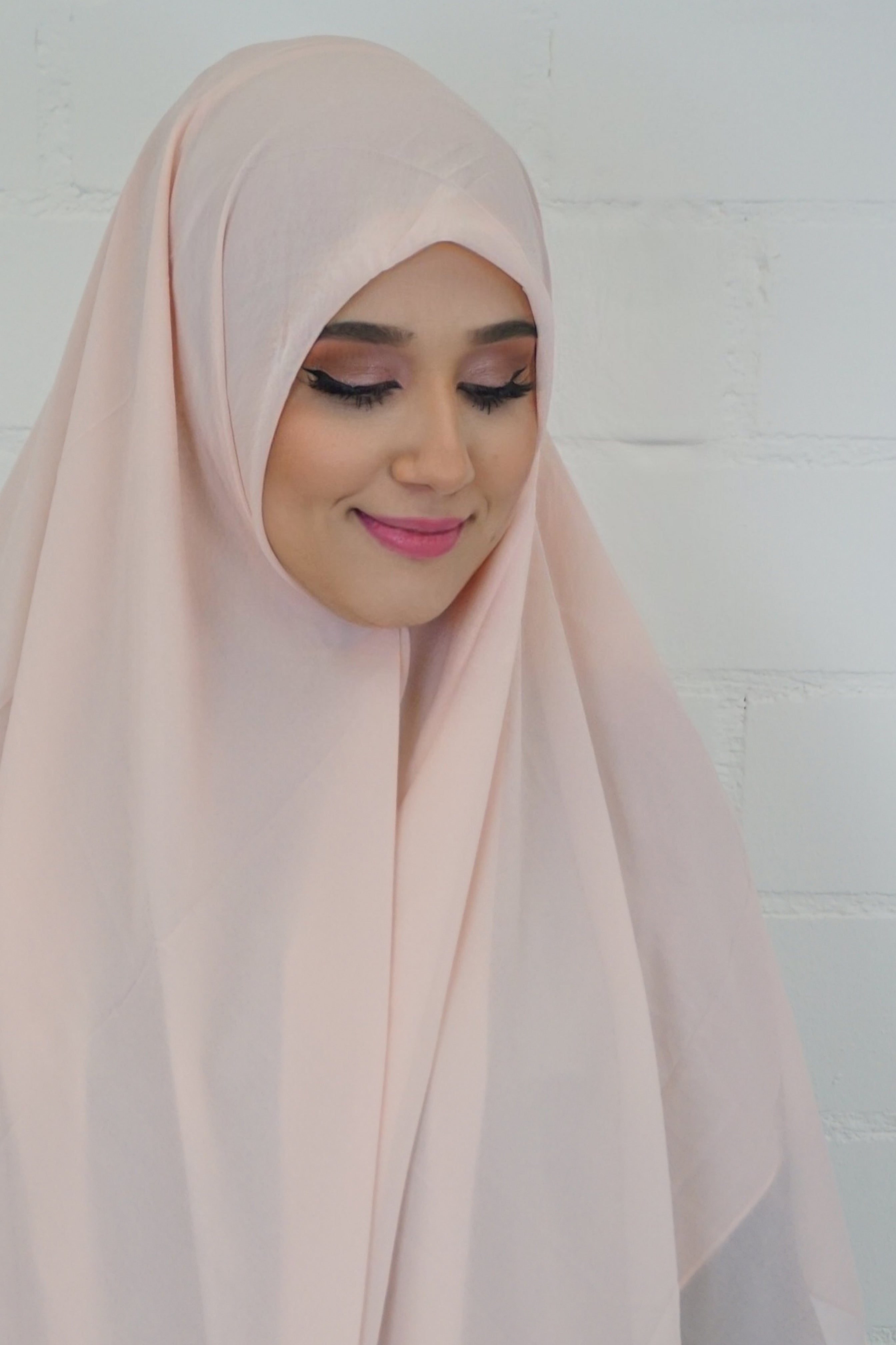 XL Chiffon Quadrat Hijab Hellrosa