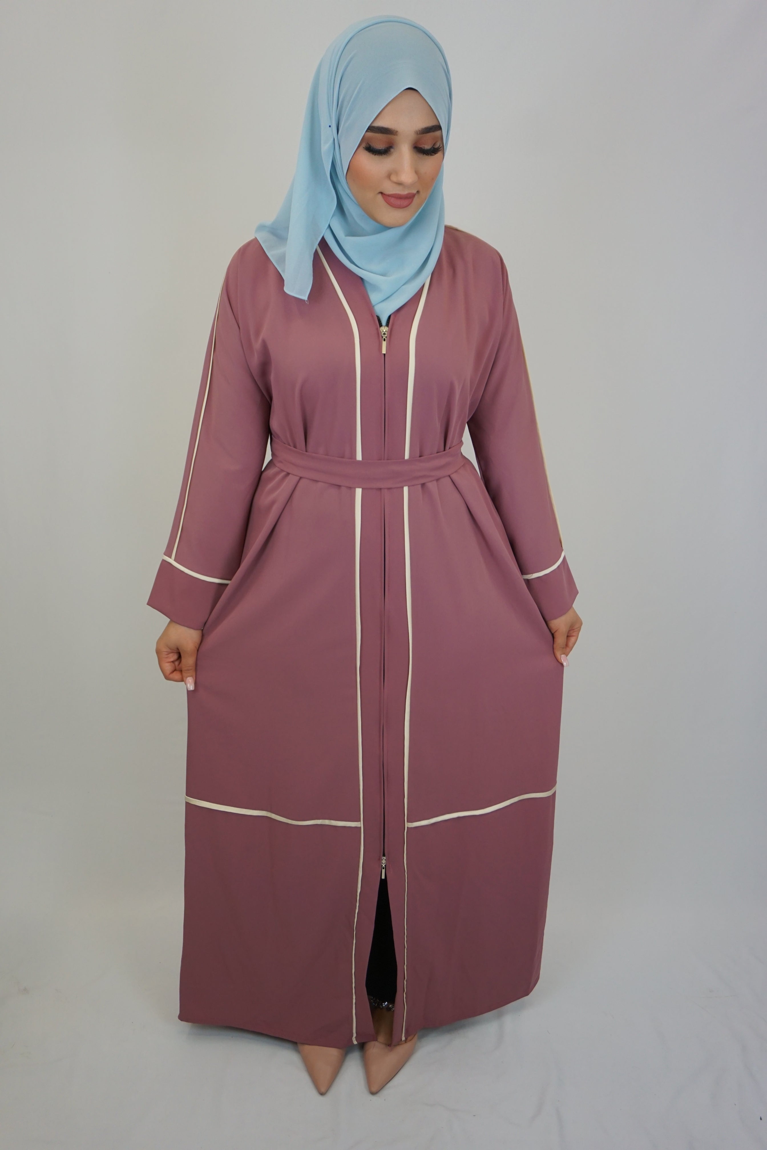 Abaya Sakina Dunkelrosa