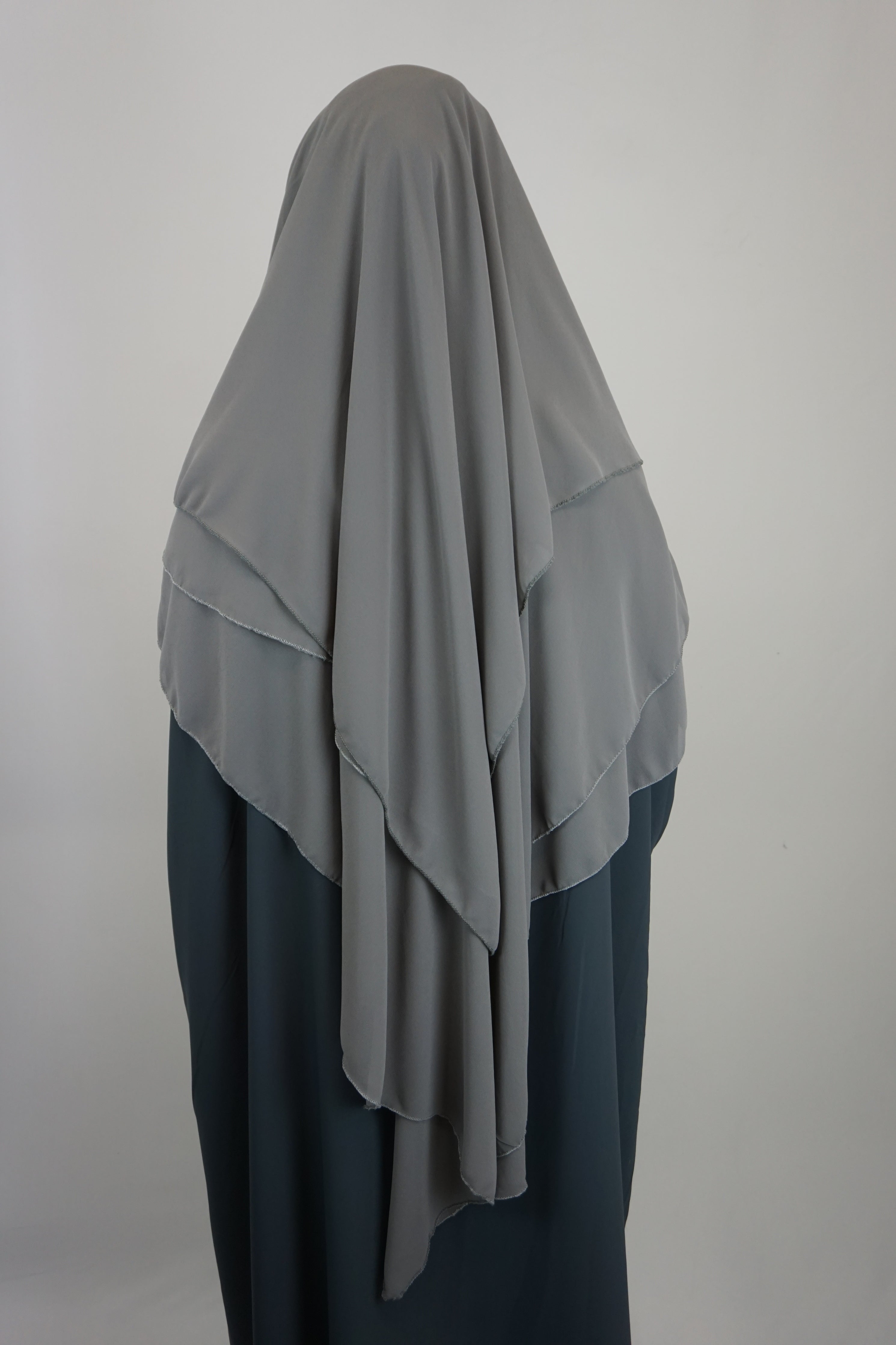 Khimar 3-lagig Dunkelgrau