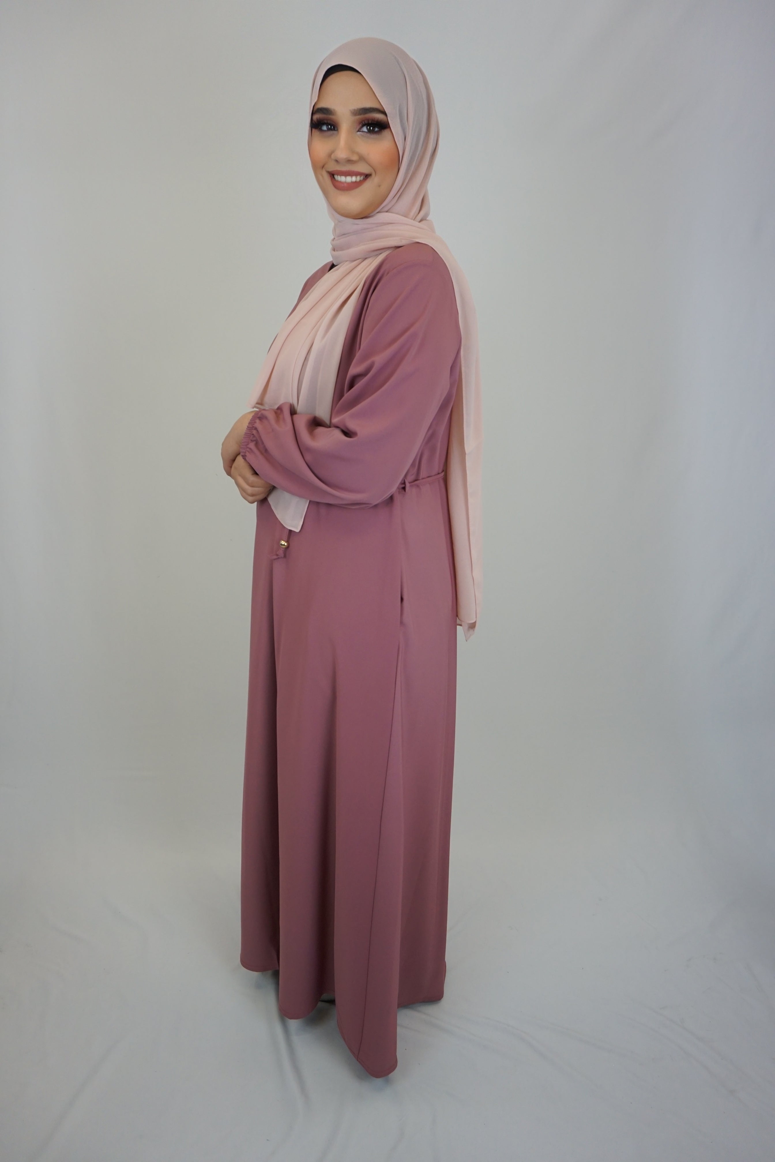 Basic Abaya Dunkelrosa