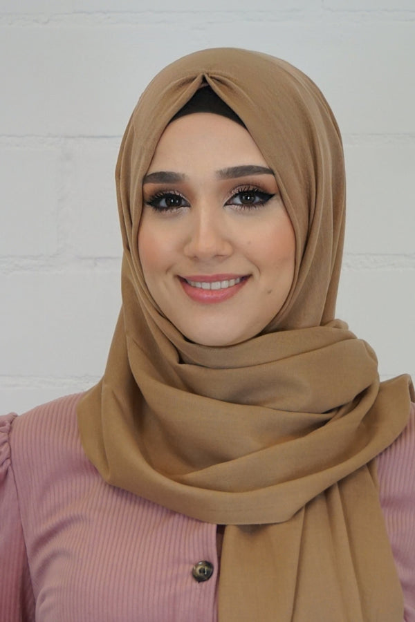 Baumwoll Hijab Almaz Camel 2