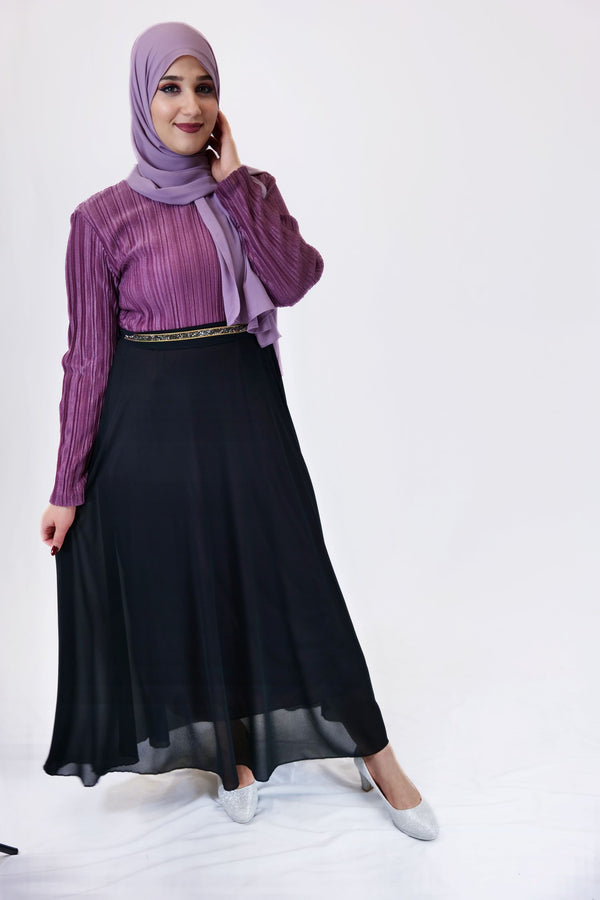 Kleid Adila Lila/Schwarz
