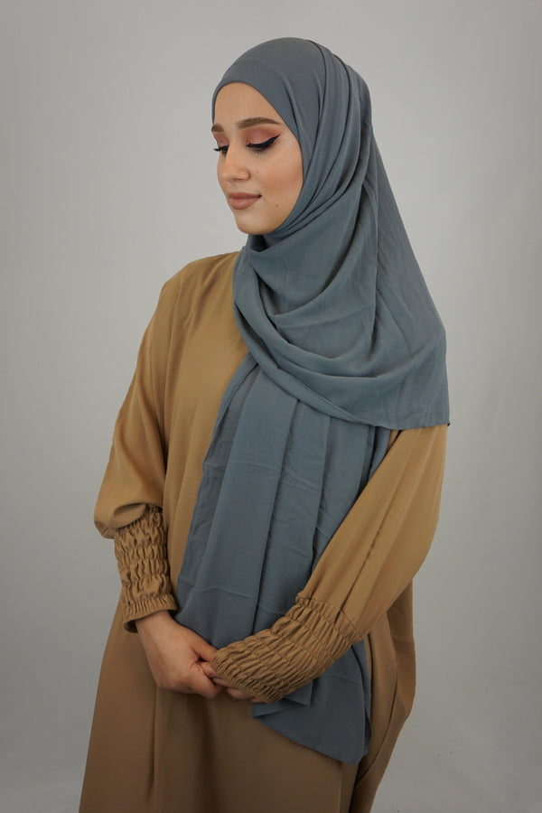 Chiffon FertigHijab Dunkelgrau