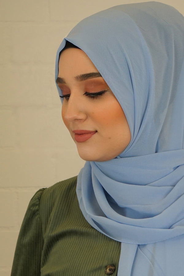 Chiffon Hijab Maira Wasserblau