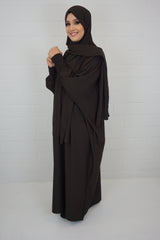 Hijab-Abaya 2 Dunkelbraun