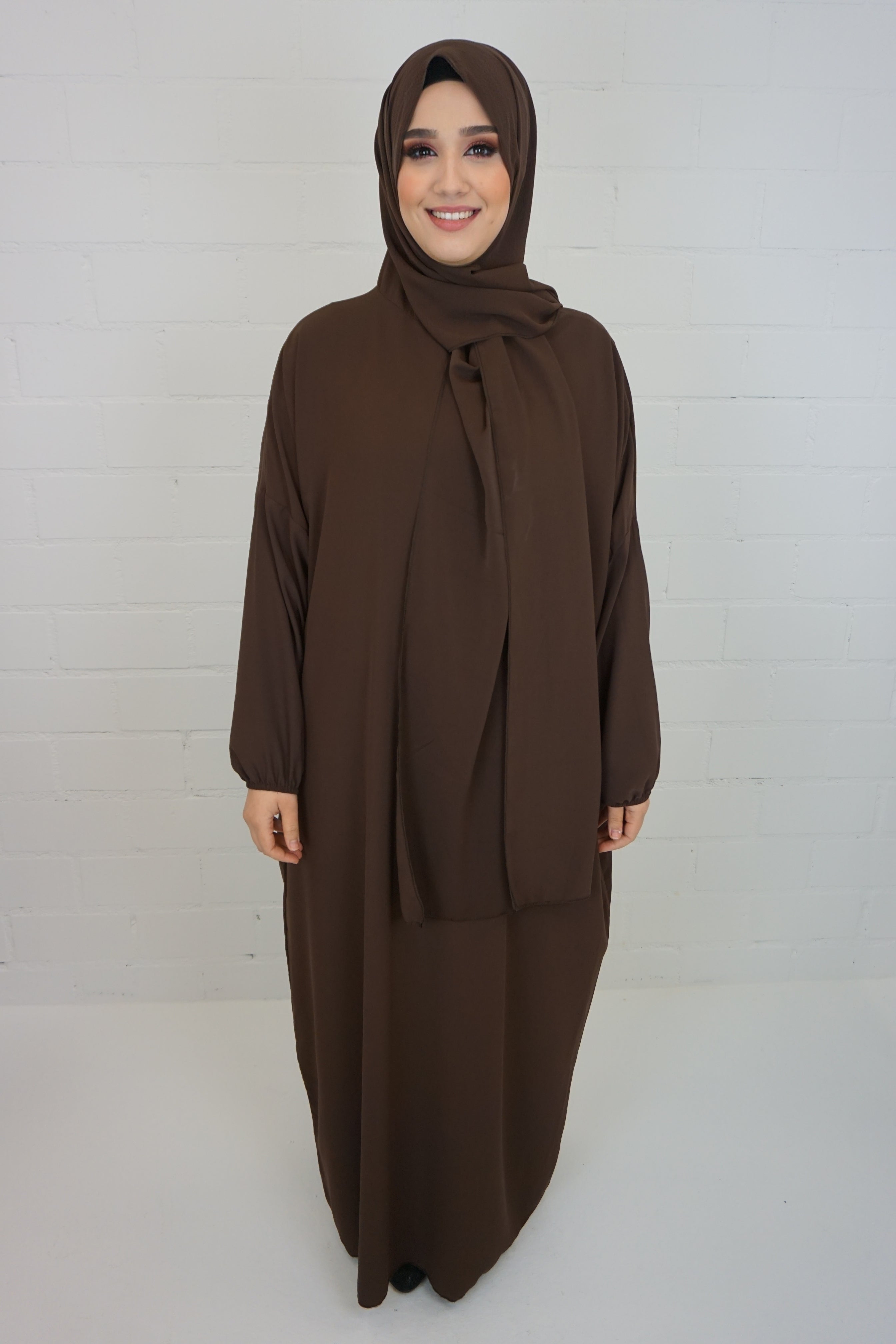 Hijab-Abaya Dunkelbraun