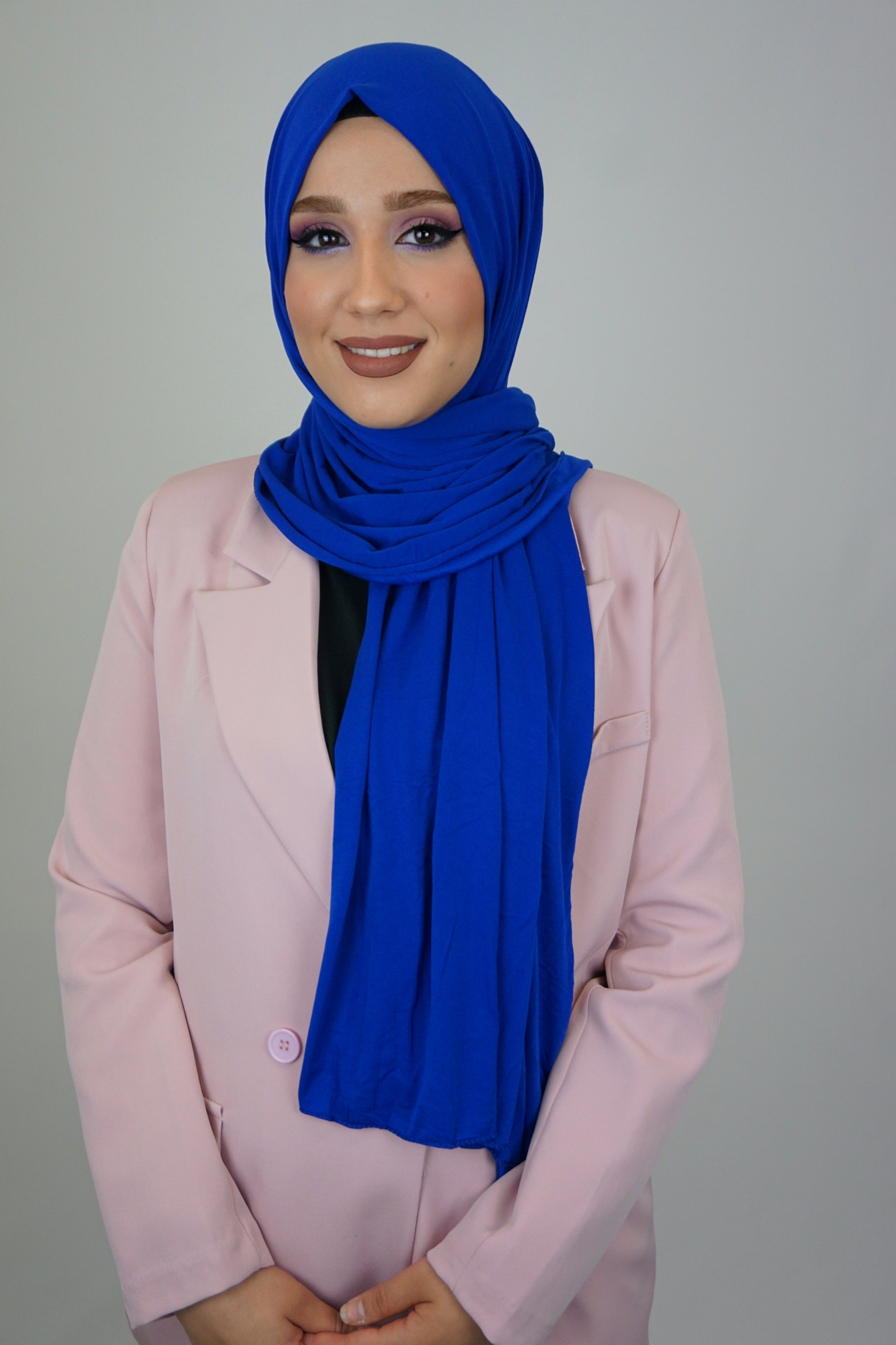 Jersey Hijab Fiza Leuchtblau