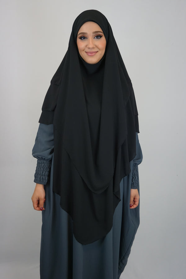 Khimar 3-lagig Schwarz