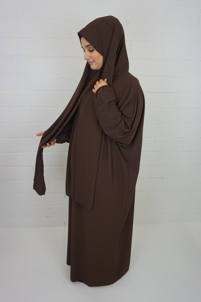 Hijab-Abaya Dunkelbraun