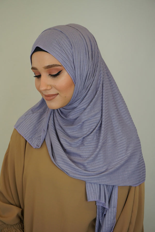 Premium Jersey Ripped Hijab Flieder