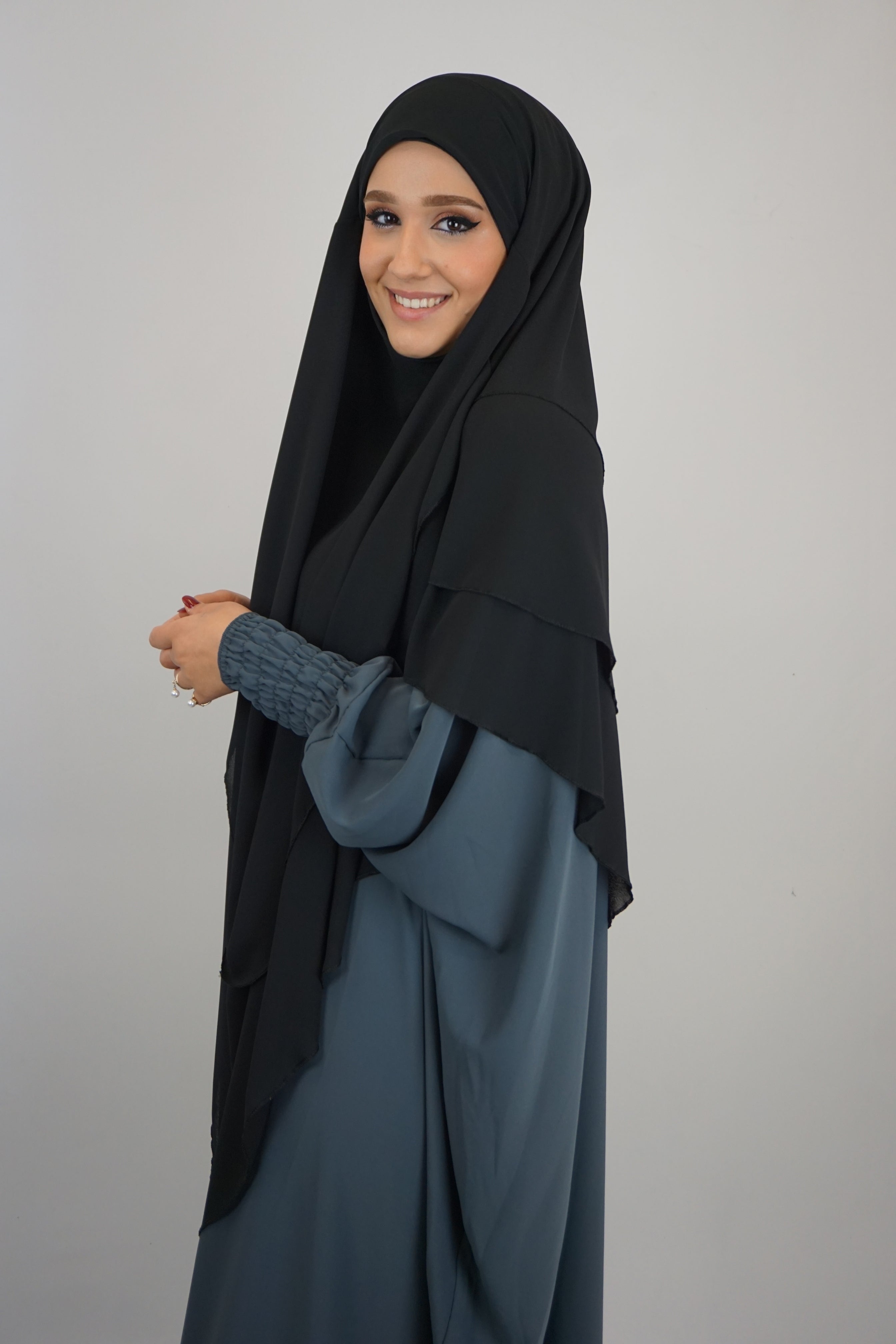 Khimar 3-lagig Schwarz