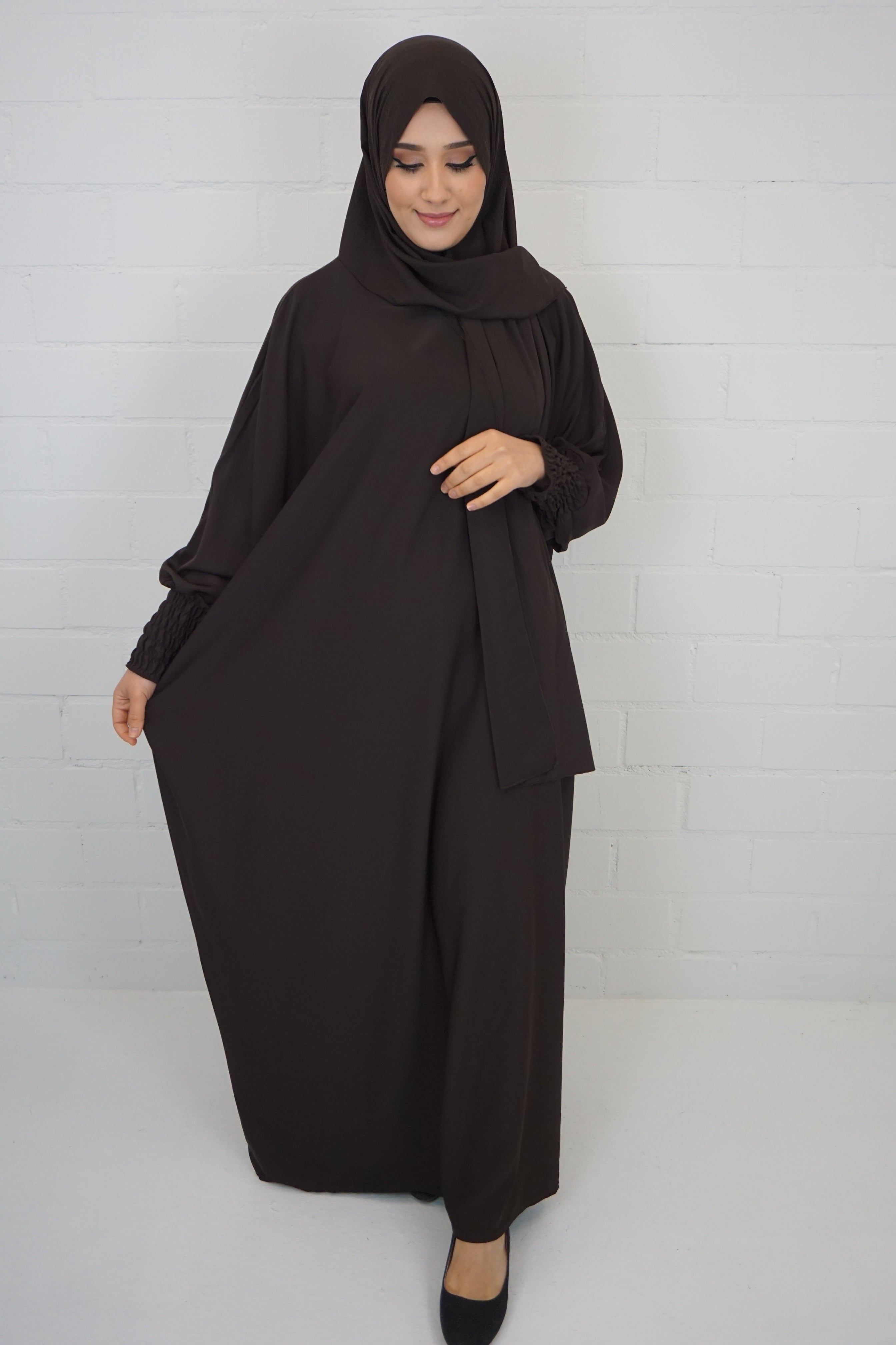 Hijab-Abaya 2 Dunkelbraun