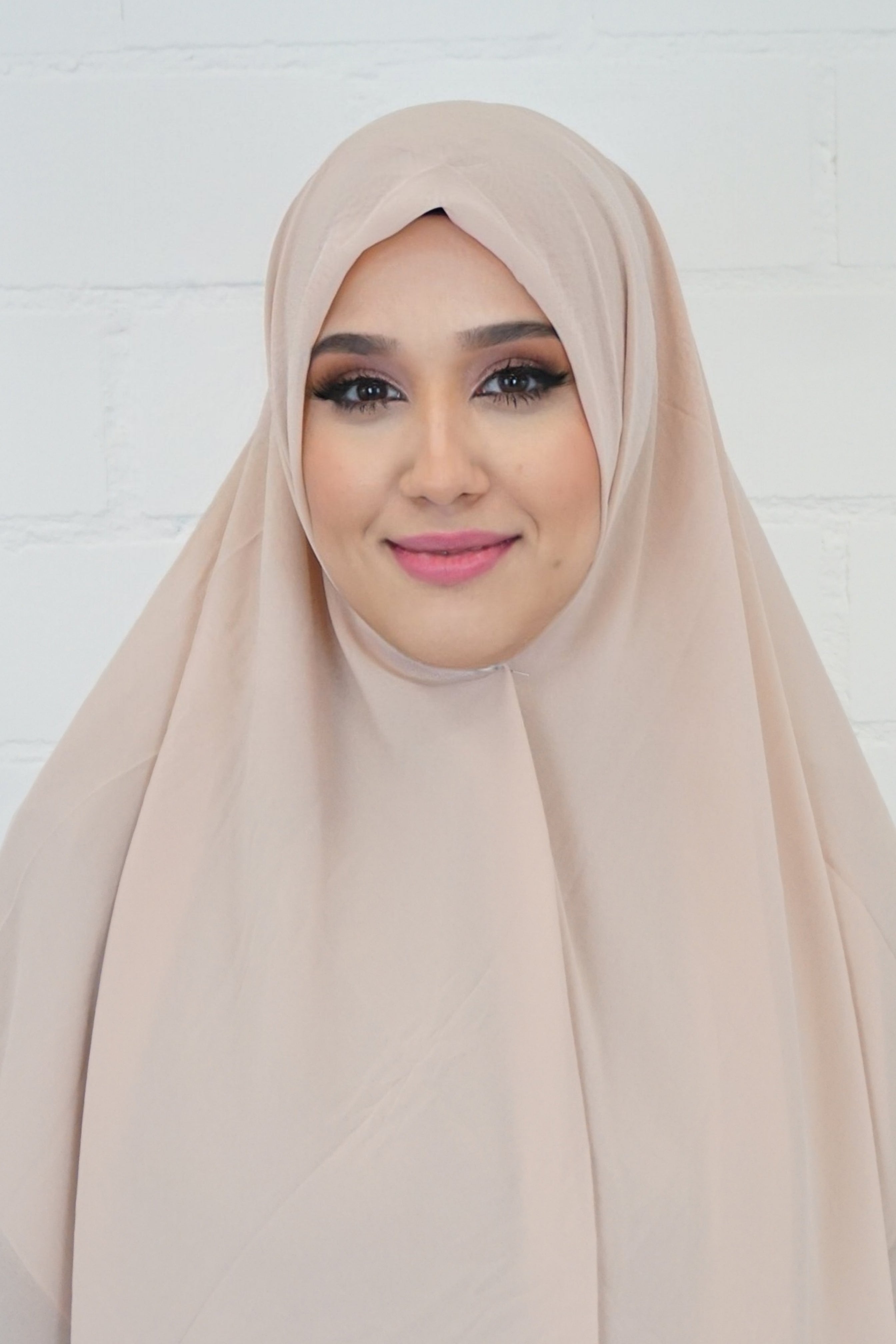 XL Chiffon Quadrat Hijab Weißrosa