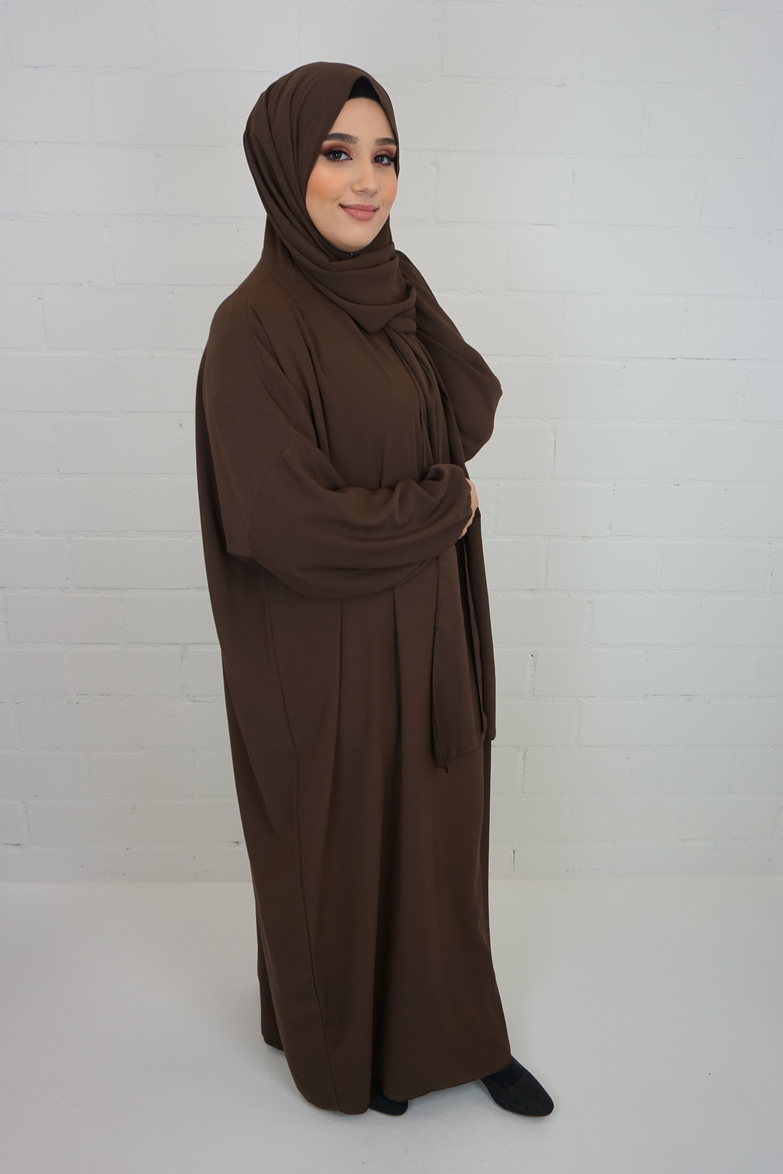 Hijab-Abaya Dunkelbraun