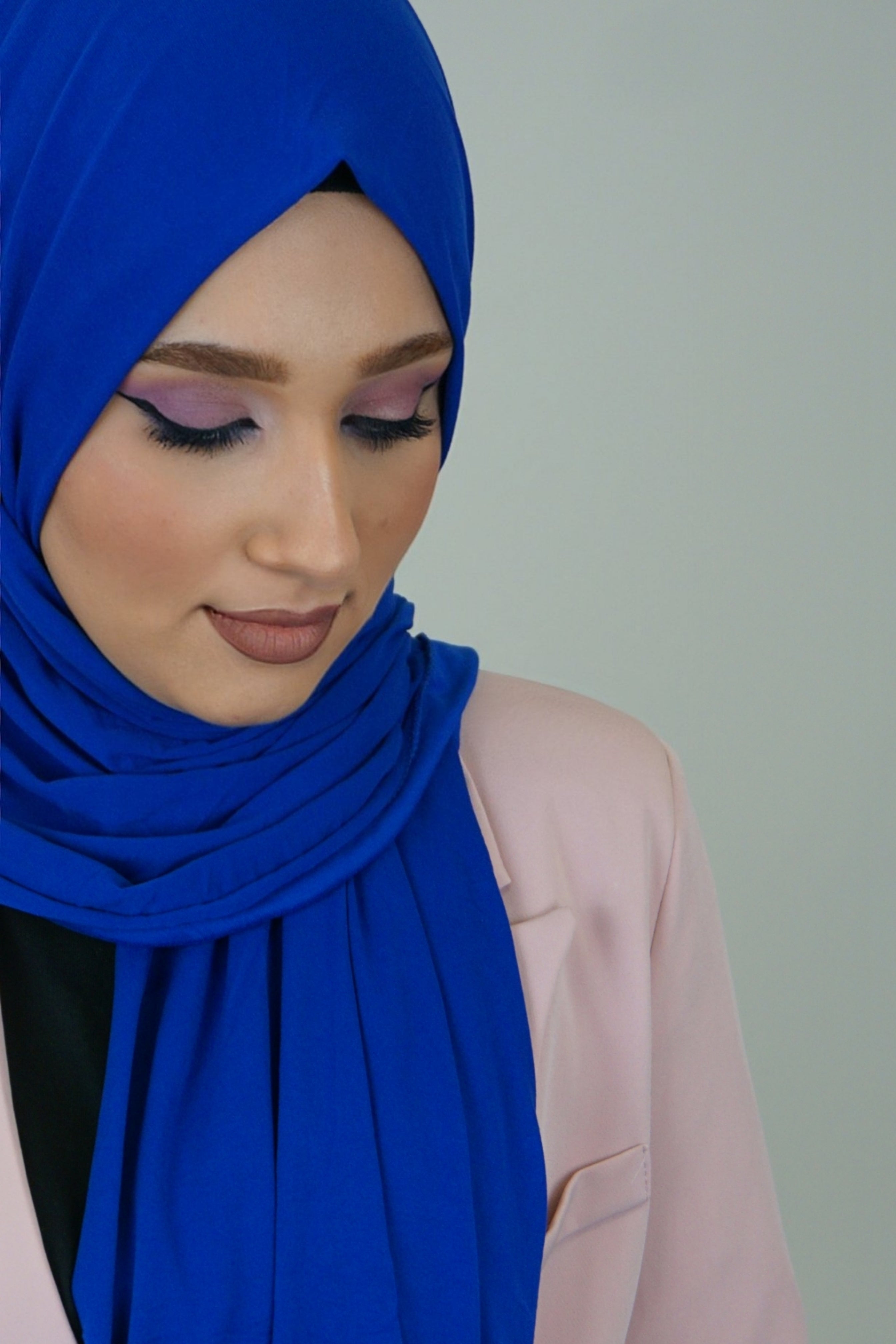 Jersey Hijab Fiza Leuchtblau