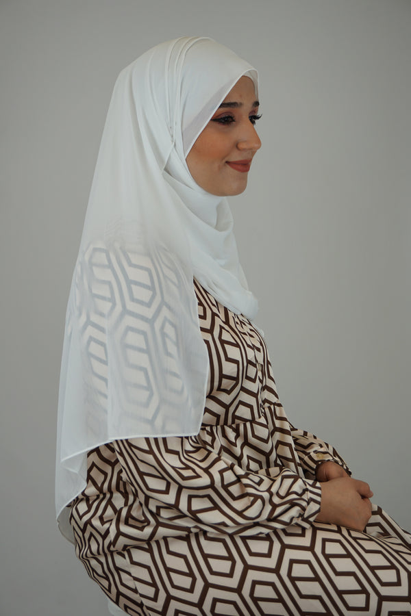 Crinkle Premium Chiffon Hijab Weiß