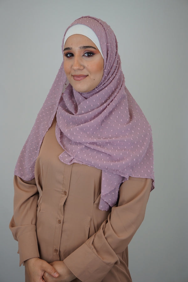 Premium Chiffon 3D Hijab Violettrosa