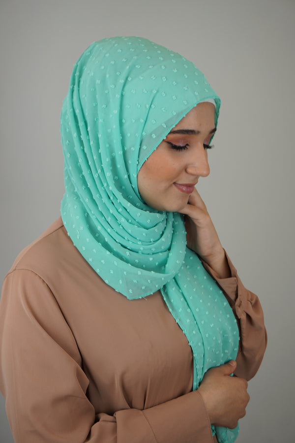 Premium Chiffon 3D Hijab Neongrün