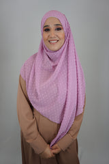 Premium Chiffon 3D Hijab Litepink