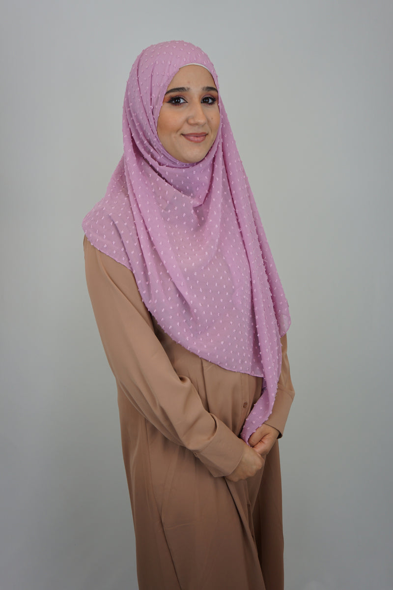 Premium Chiffon 3D Hijab Litepink