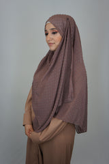 Premium Chiffon 3D Hijab Rostbraun