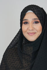 Premium Chiffon 3D Hijab Schwarz