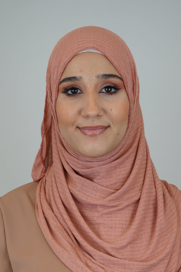 Premium Jersey Ripped Hijab Lachs