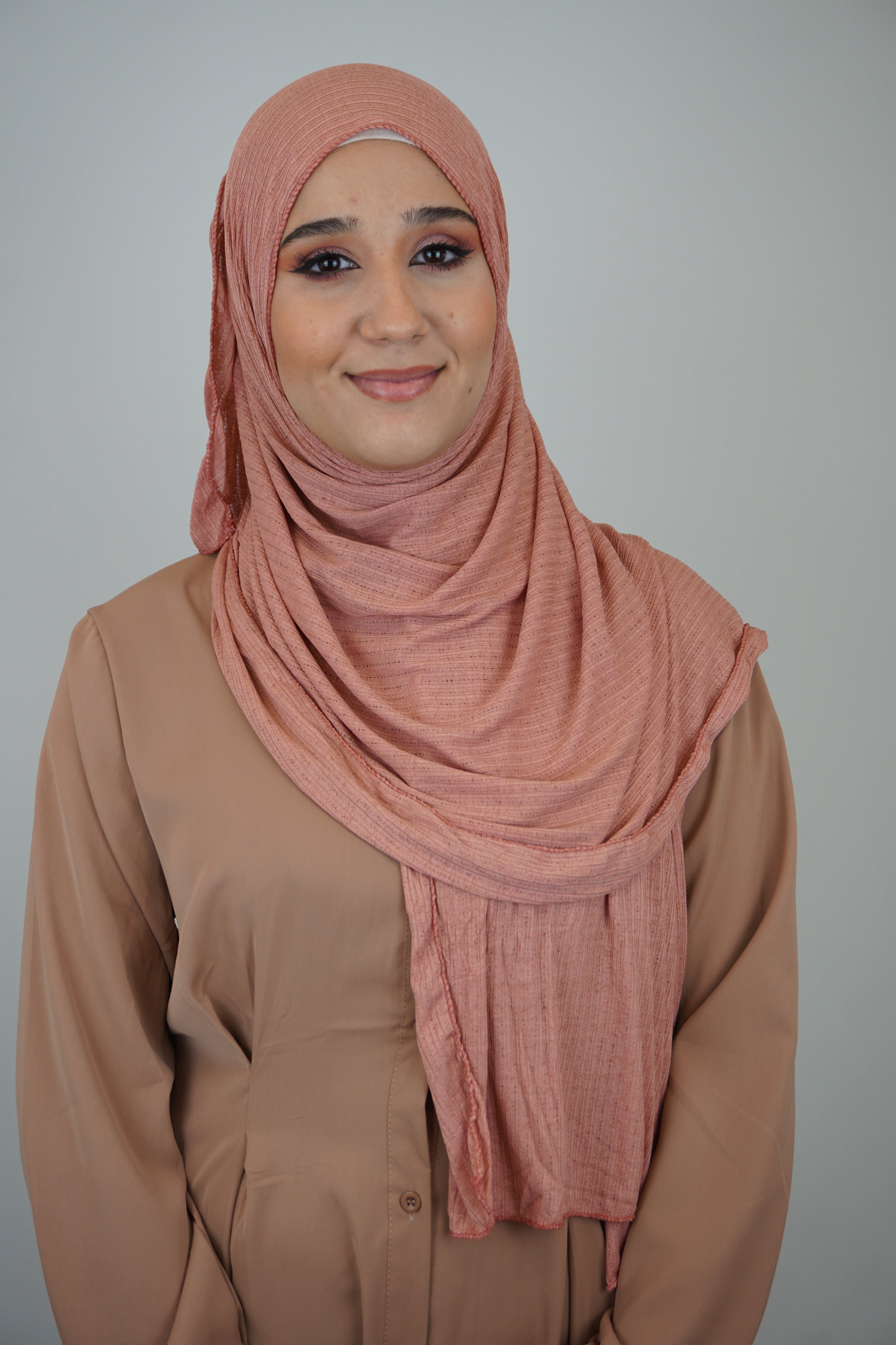 Premium Jersey Ripped Hijab Lachs