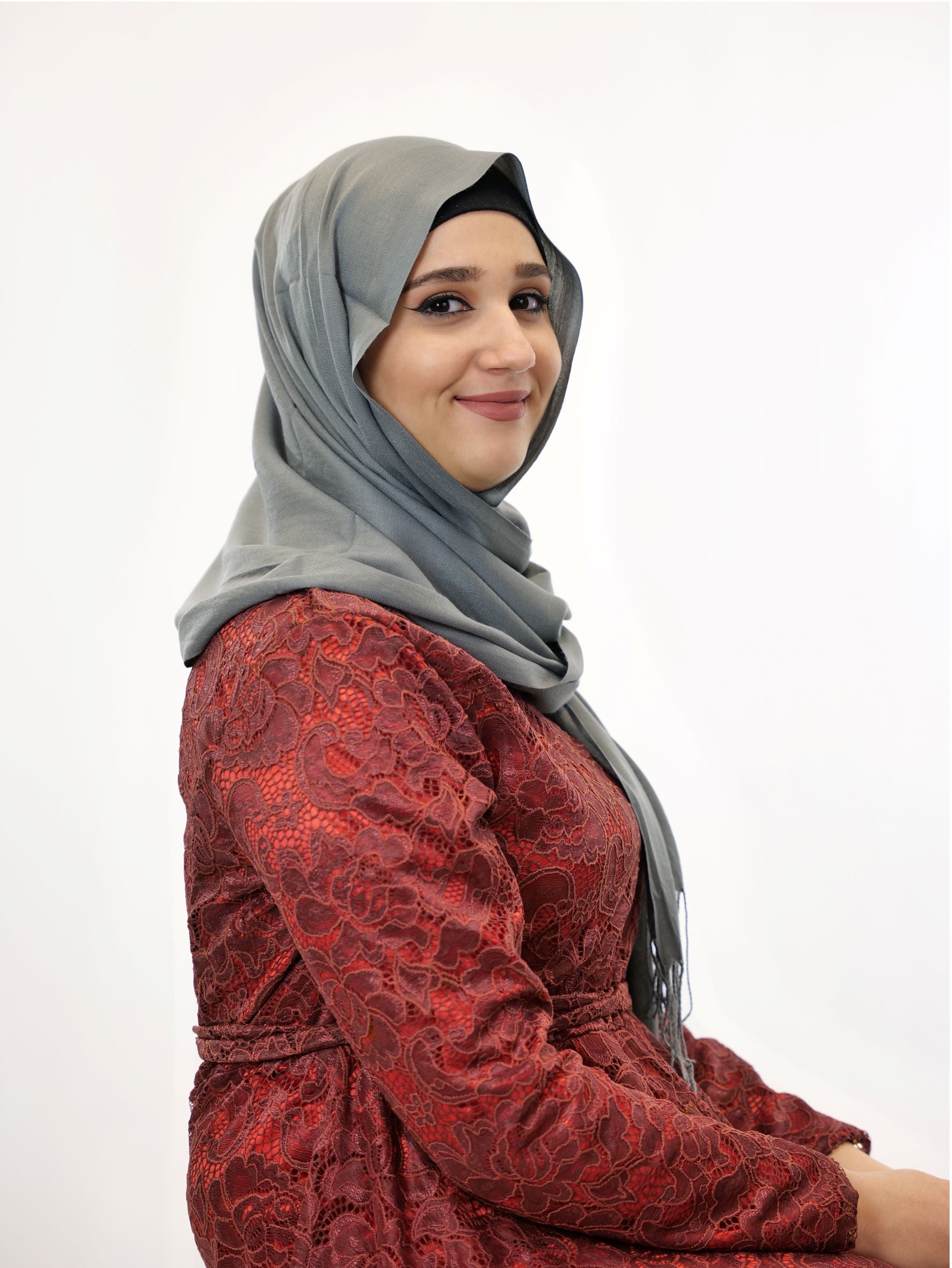 Baumwoll Hijab Almaz Dunkelgrau