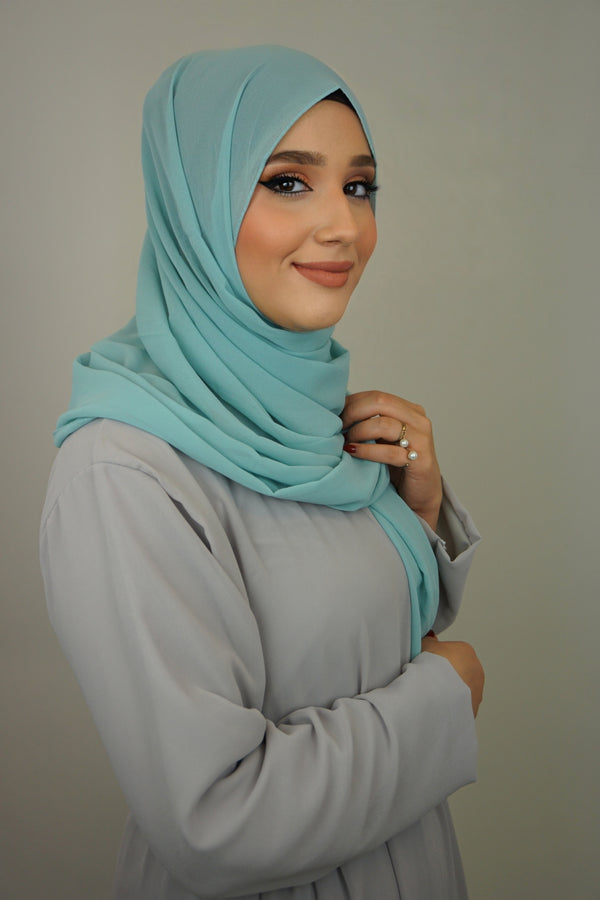 Chiffon XL Hijab Türkis