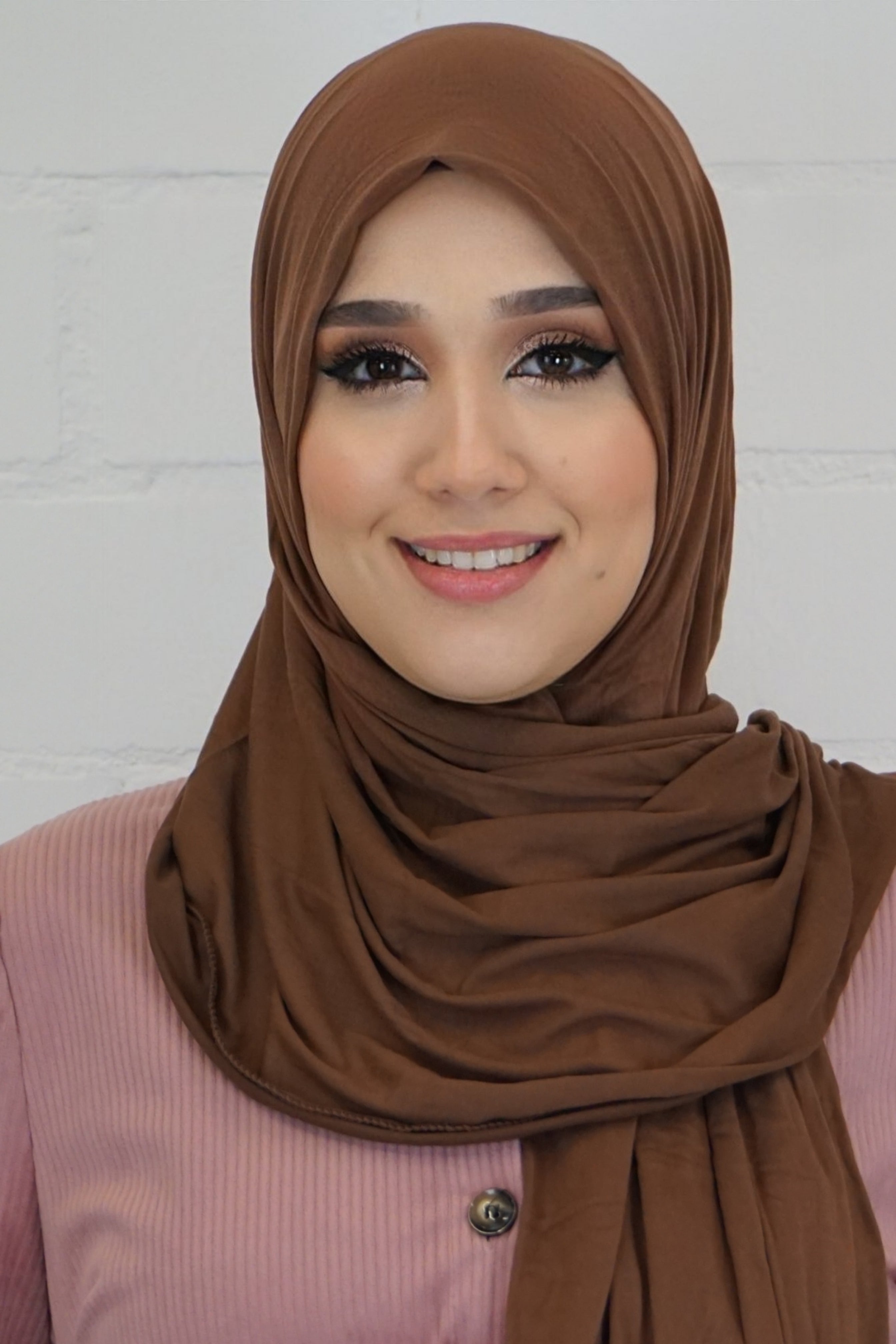 Jersey Hijab Fiza Rostbraun