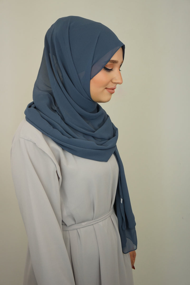 Chiffon XL Hijab Dunkelblau