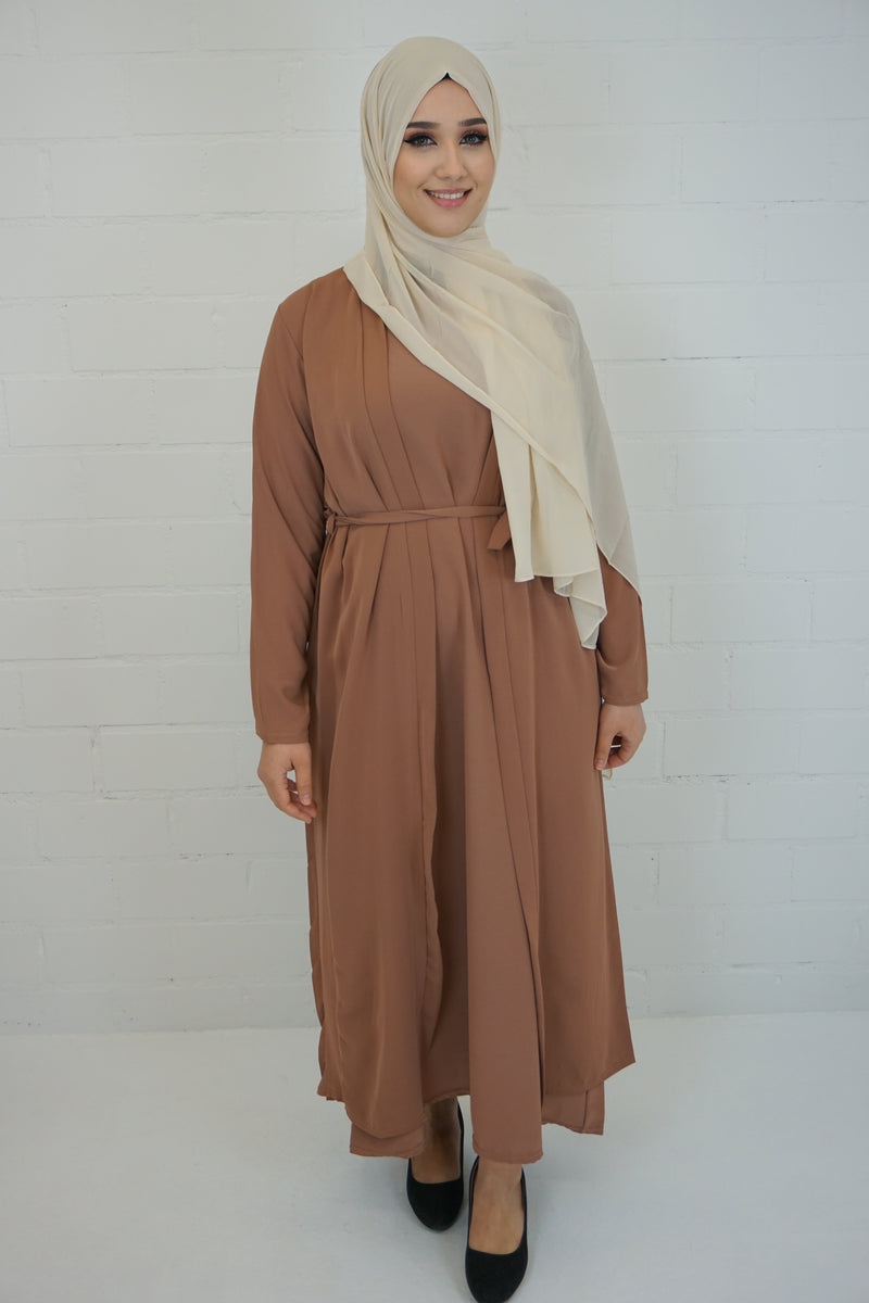 Zwei-Teiler Abaya Karamell