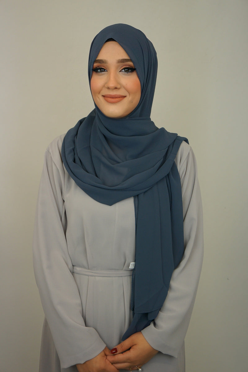 Chiffon XL Hijab Dunkelblau
