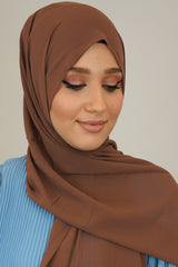 Chiffon XL Hijab Hellbraun