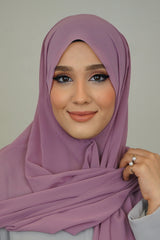Chiffon XL Hijab Dunkelrosa