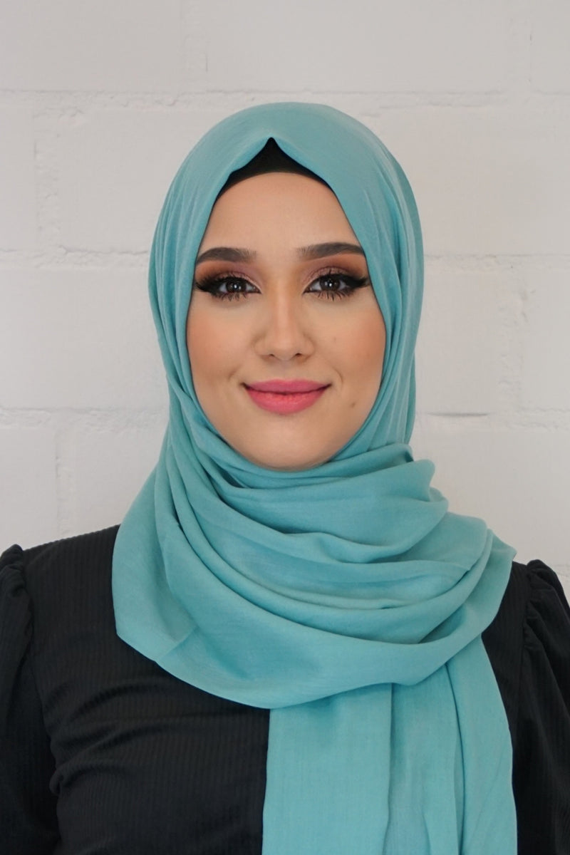 Baumwoll Hijab Almaz Türkisgrün