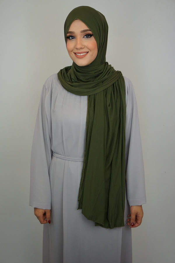 Jersey XL Hijab Moosgrün