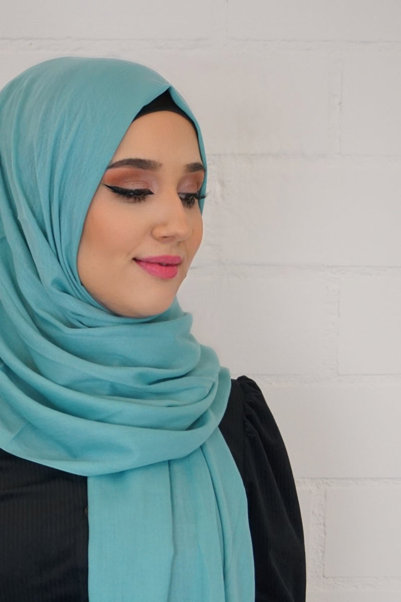 Baumwoll Hijab Almaz Türkisgrün