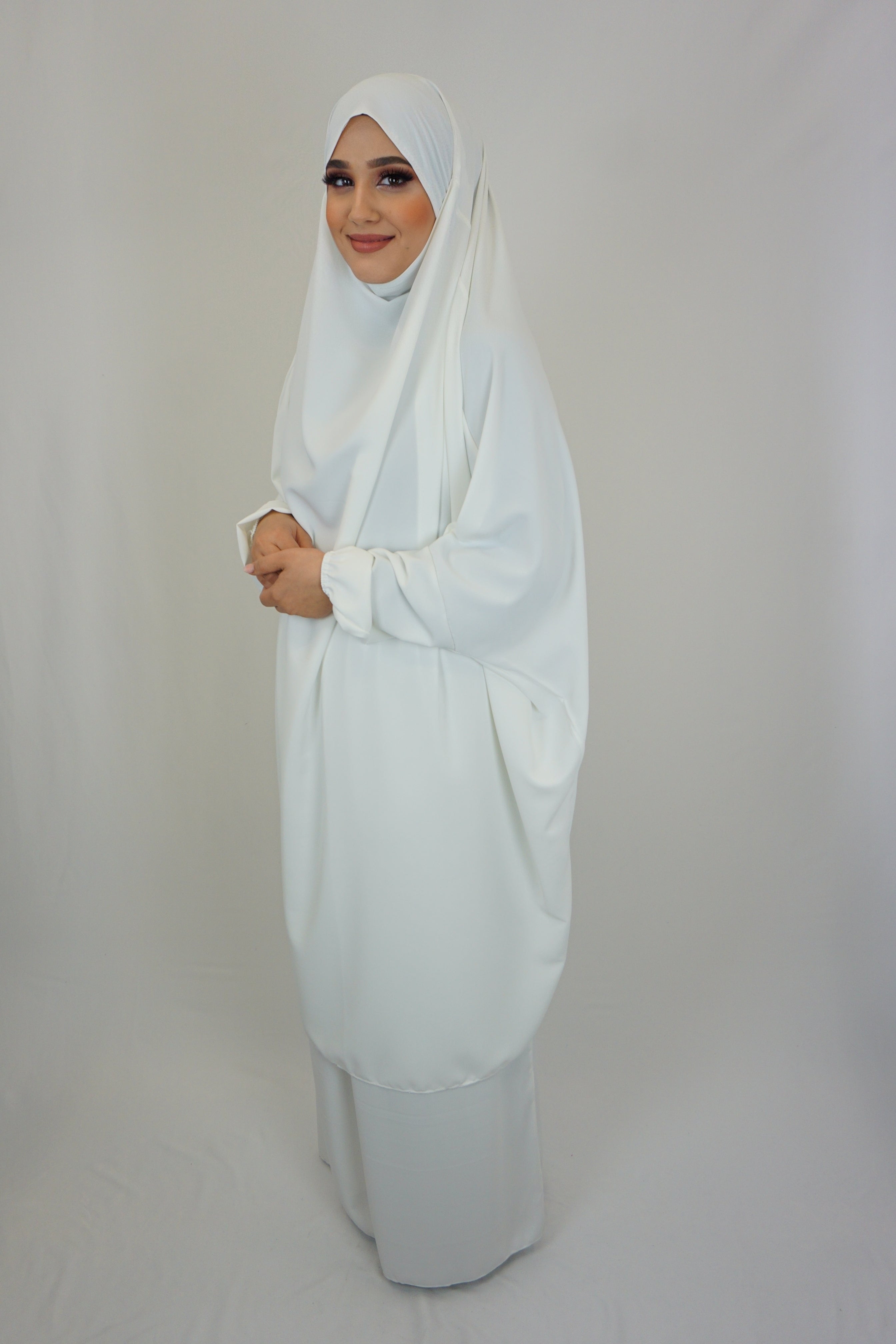 Jilbab Farheena Weiß