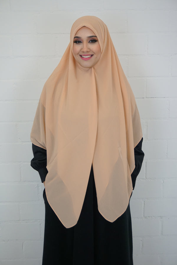 XL Chiffon Quadrat Hijab Karamell