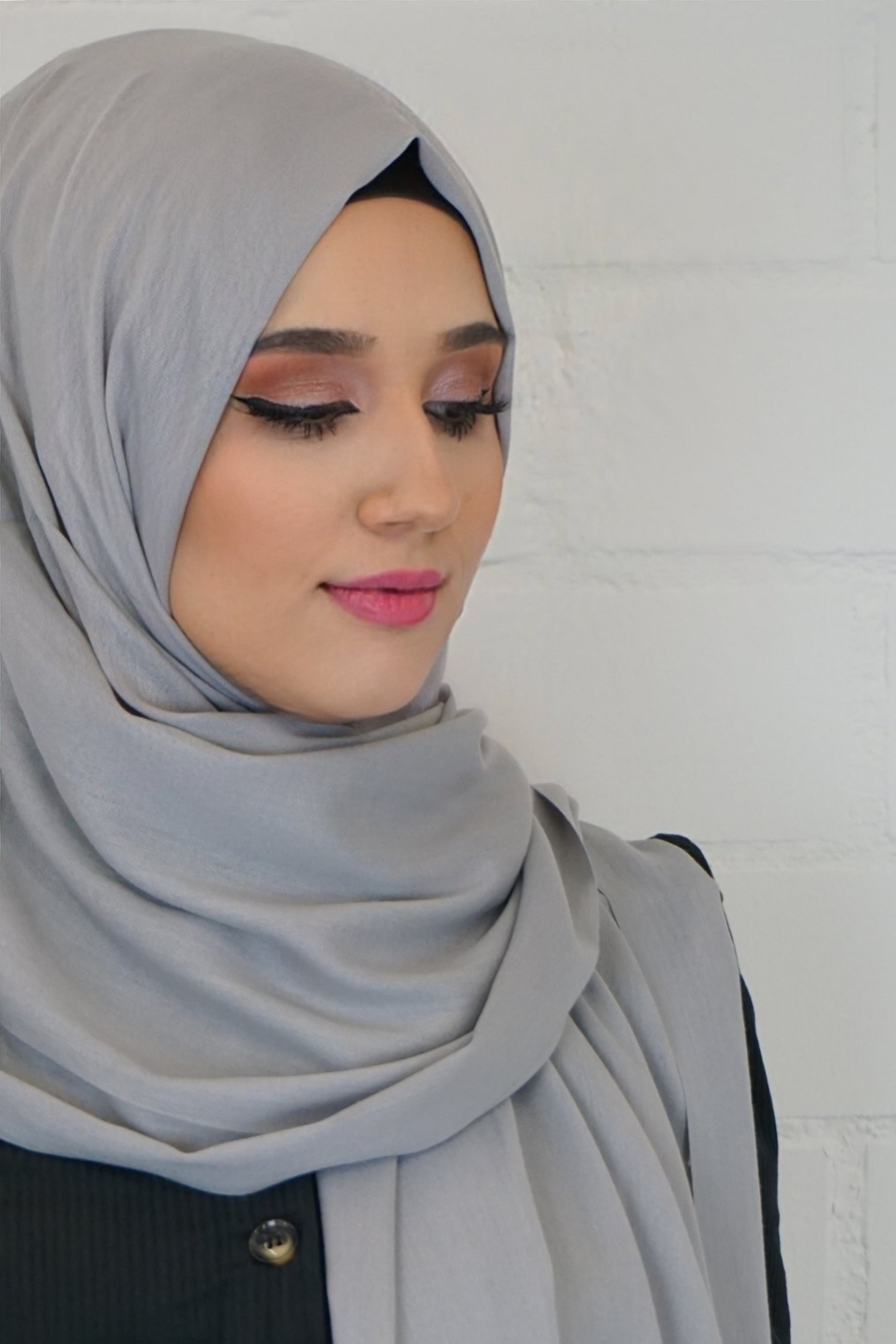 Baumwoll Hijab Almaz Hellgrau
