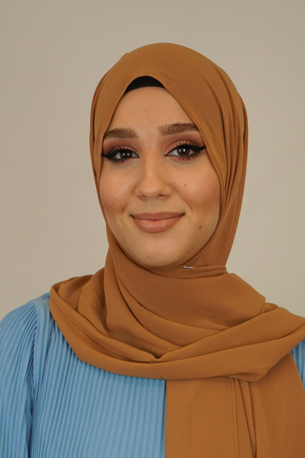 Chiffon Hijab Maira Dunkelorange